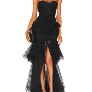 MICHAEL COSTELLO x REVOLVE Alai Black Mesh Gown S $358 Dress